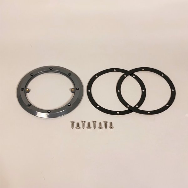 Bride BDF (+ joints + vis Parker 5,5x25mm) anti-vortex avec inserts métriques en laiton - ANTHRACITE