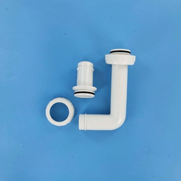 Liaisons de vanne blanches sup. et inf. à coller Ø50 avec joints et écrous 1"1/2 pour filtres Hayward