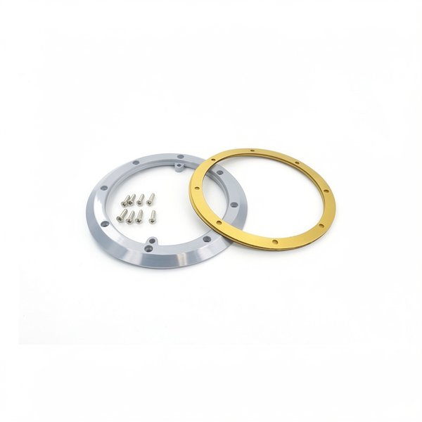 Bride BDF (+ joints + vis Parker 5,5x25mm) anti-vortex avec inserts métriques en laiton - BLEU