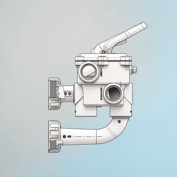 Vanne blanche side 1"1/2 Classic Plus avec liaisons entraxe 125 mm (existe en noir 73950)