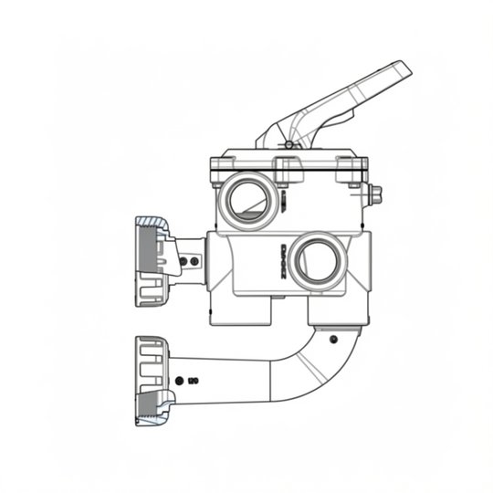 Vanne blanche side 1"1/2 Classic Plus avec liaisons entraxe 125 mm (existe en noir 73950)