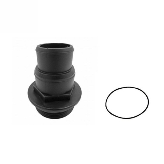 Raccord cannelé 1" 1/2 + Joint Poolfilter 300-400-500-600 noir