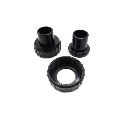 Raccord cannelé ø 38mm noir + Joint + écrou pour pompes Poolmax TP 25-35-50-75-120-150