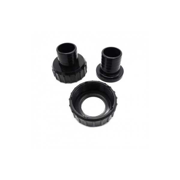 Raccord cannelé ø 38mm noir + Joint + écrou pour pompes Poolmax TP 25-35-50-75-120-150
