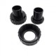 Raccord cannelé ø 38mm noir + Joint + écrou pour pompes Poolmax TP 25-35-50-75-120-150