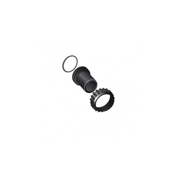 Raccord cannelé ø 38mm noir + Joint + écrou pour pompes Poolmax TP 25-35-50-75-120-150
