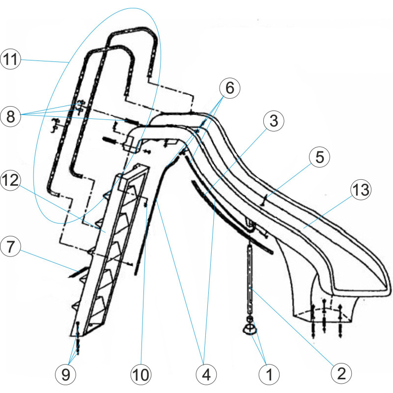 Toboggan tournants