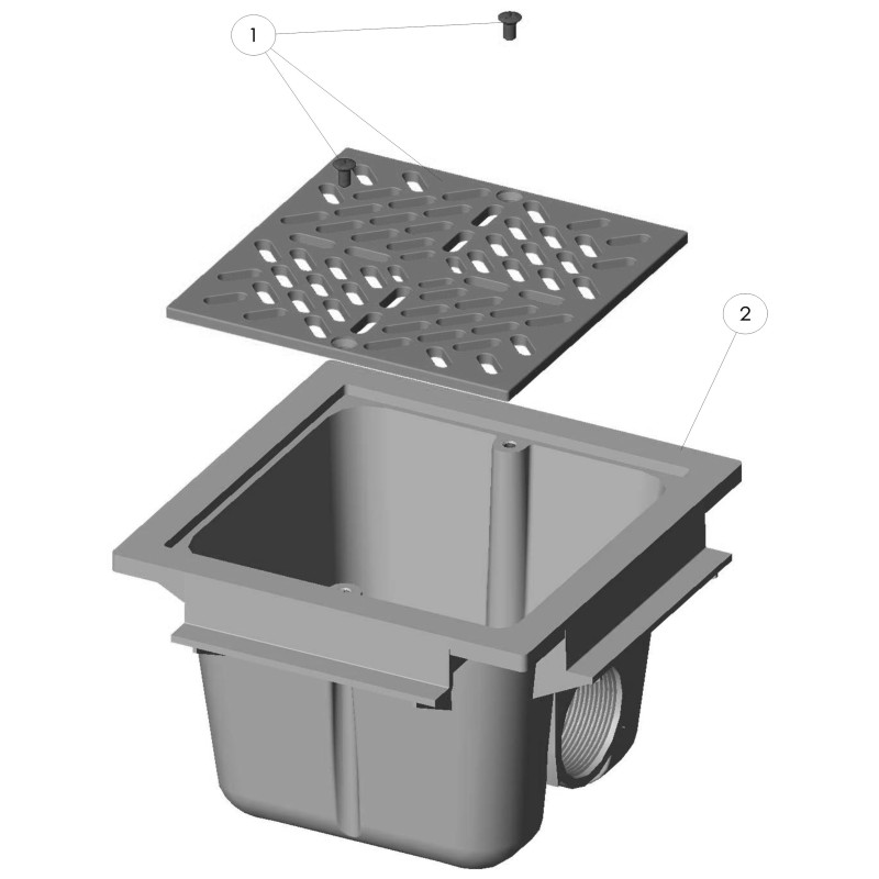 Bonde de fond carrée 210x210 BETON