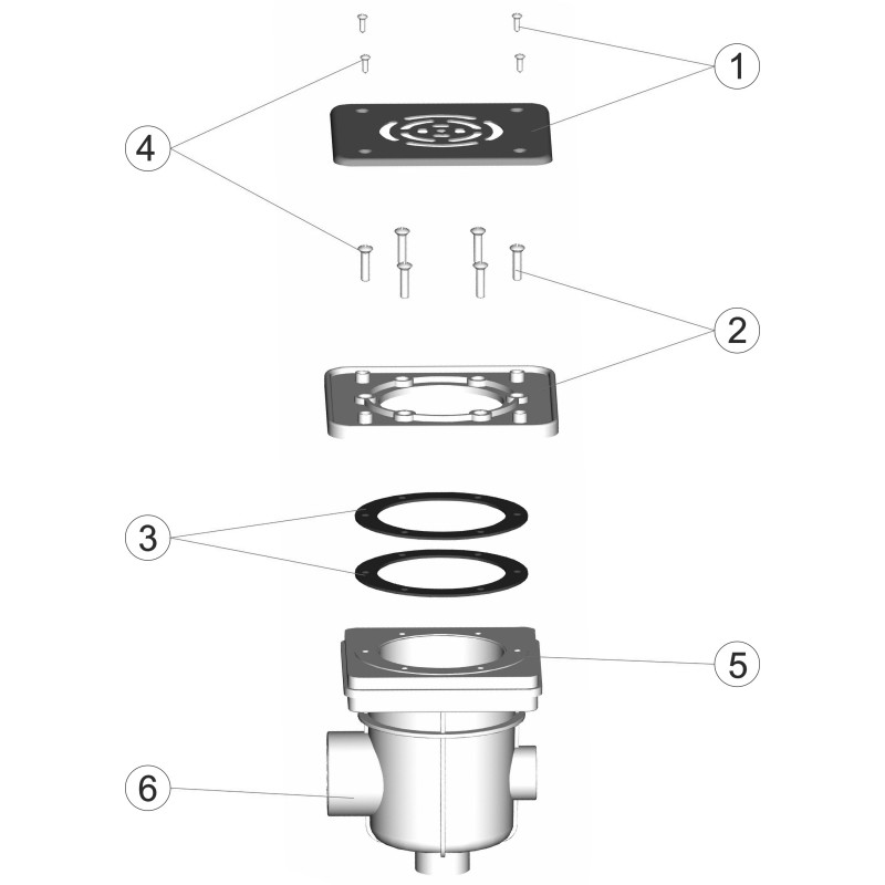 Bonde de fond avec grille en inox LINER
